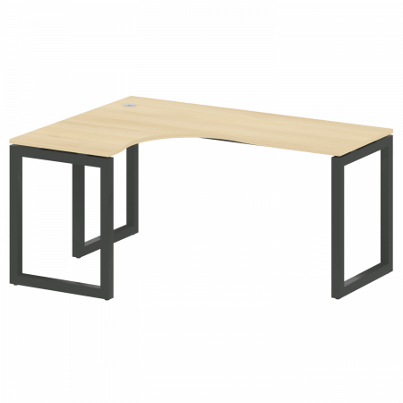 Metal System Quattro Стол криволинейный левый на О-образном м/к 50БО.СА-4 (L) Дуб Наварра/Металл Сер