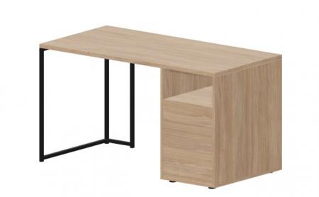 Стол на опорной тумбе 3 ящ. правый (push-to-open, в разборе), 1380х680х750мм LKSTD147