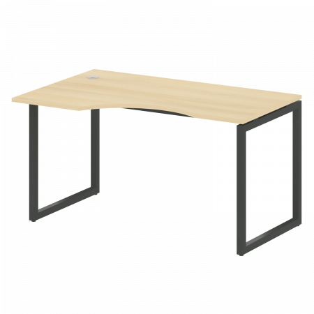 Metal System Quattro Стол криволинейный левый на О-образном м/к 40БО.СА-2 (L) Дуб Наварра/Металл Сер