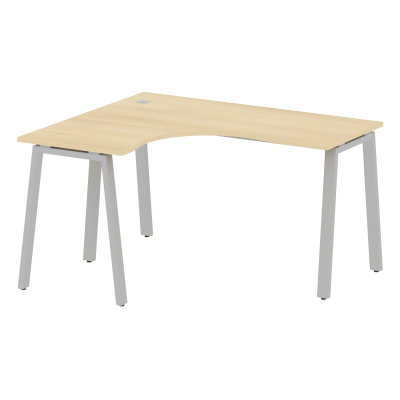 Metal System Стол криволинейный левый на А-образном м/к БА.СА-3 (L) Акация Лорка/Металл Серый 1400*1