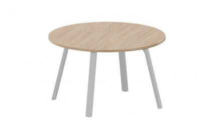 Стол для совещаний диам. 1200х750 мм (опоры прямоугольного сечения) UARN120OWAL светлый дуб алюминий