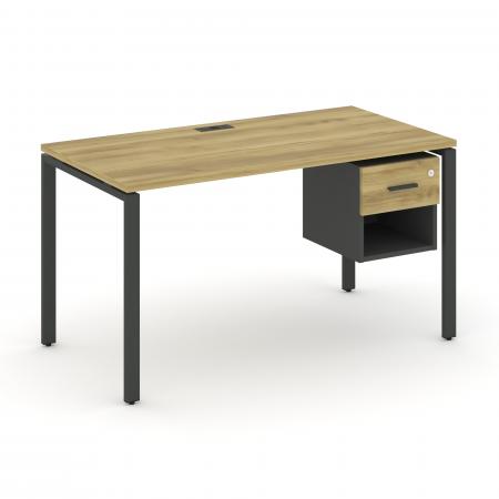 Concept Стол рабочий с подвесной тумбой 1 открытой нишей и одним ящ. CN.SP-117 A Сандал Янтарный/Ант