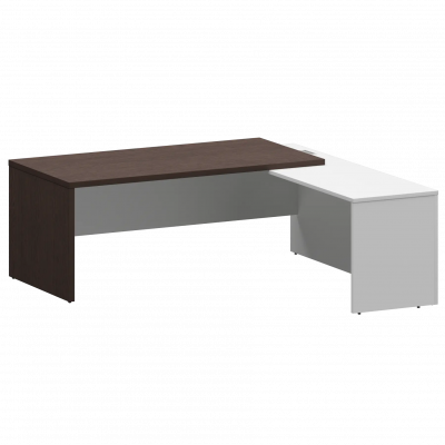 Стол руководителя правый KZP-20R Дуб венге/Белый 2000x2000x750 Кортез