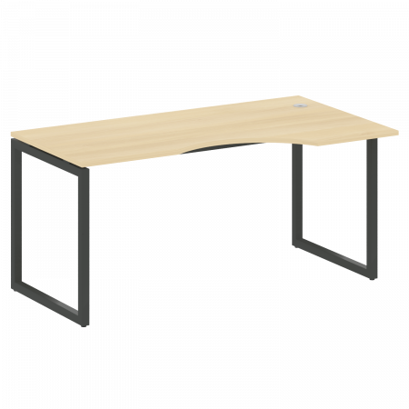 Metal System Quattro Стол криволинейный правый на О-образном м/к 40БО.СА-1 (R) Дуб Наварра/Металл Се