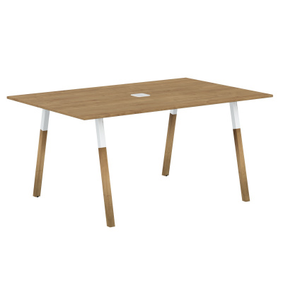 Стол переговорный прямоугольный FSCT 1510 Дуб Гамильтон/Белый-Бук 1580х1020х733 FORTA