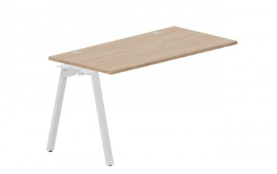 Стол 1380х680х750мм (2 громмета) - приставной элемент ARNPG147OWBL светлый дуб белый