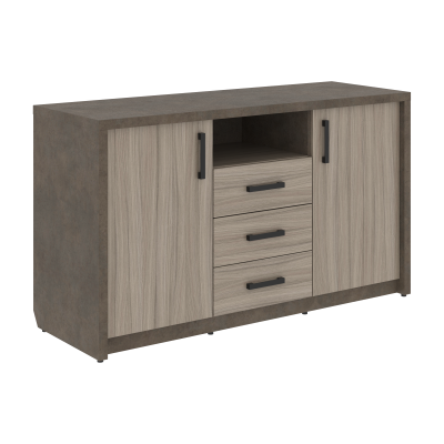 Тумба СФ-532101 Бетон чикаго тем/Дрифтвуд/Графит 1577х547х907 WOOD&STONE