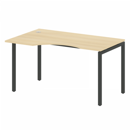 Metal System Quattro Стол криволинейный левый на П-образном м/к 40БП.СА-2 (L) Дуб Наварра/Металл Сер