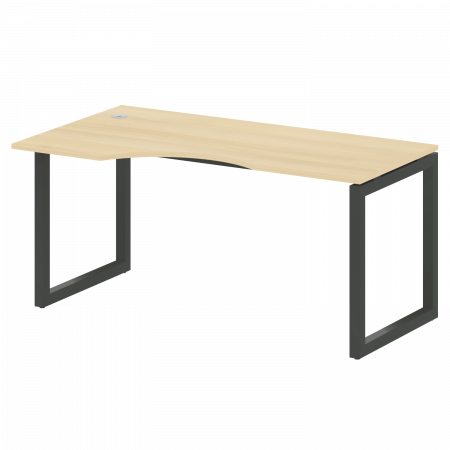 Metal System Quattro Стол криволинейный левый на О-образном м/к 50БО.СА-1 (L) Дуб Наварра/Металл Сер