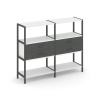 Shelf System Двухсекционный стеллаж трехярусный с ящиками SN.STM-322 Белый/Антрацит/Металл Антрацит
