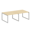 Metal System Quattro Переговорный стол (2 столешницы) на О-образном м/к 50БО.ПРГ-2.2 Акация Лорка/Ме