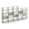 Shelf System Пятисекционный стеллаж пятиярусный с ящиками SN.STM-551 Дуб Наварра/Металл Черный 3930*