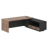 Стол руководителя с тумбой VRCT 2319(R) Американский орех/Черный матовый/Яшма черный 2300х1900х750 V