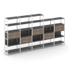 Shelf System Пятисекционный стеллаж пятиярусный с ящиками SN.STM-551 Антрацит/Вяз Благородный/Металл