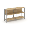 Shelf System Двухсекционный стеллаж двухярусный SN.STM-221 Тиквуд Светлый/Металл Серый 1590*400*879