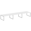 Metal System Quattro Переговорный стол (3 столешницы) на О-оразном м/к 50БО.ПРГ-3.5 Белый/Металл Сер