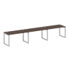 Metal System Quattro Рабочая станция на 3 места на О-образном м/к 50БО.СМ-3.3 Венге Цаво/Металл Серы