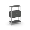 Shelf System Односекционный стеллаж трехярусный с ящиками SN.STM-312 Антрацит/Металл Серый 810*400*1