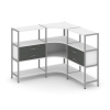 Shelf System Трехсекционный угловой стеллаж трехярусный с ящиками SN.STMU-331 Белый/Антрацит/Металл