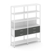 Shelf System Двухсекционный стеллаж пятиярусный с ящиками SN.STM-522 Белый/Антрацит/Металл Белый 159