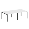 Metal System Quattro Переговорный стол (2 столешницы) на П-образном м/к 50БП.ПРГ-2.2 Белый/Металл Ан
