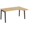 Onix Wood Стол эргономичный правый OW.SA-4 (R) Тиквуд Светлый/Дуб Темный/Металл Антрацит 1580*1180*7