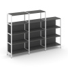 Shelf System Трехсекционный стеллаж четырех/трехярусный SN.STM-432 Антрацит/Металл Белый 2370*400*87