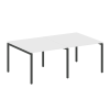 Metal System Quattro Переговорный стол (2 столешницы) на П-образном м/к 40БП.ПРГ-2.1 Белый/Металл Ан