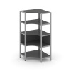 Shelf System Односекционный угловой стеллаж четырехярусный SN.STMU-411 Антрацит/Металл Серый 810*810