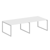 Metal System Quattro Перег. стол (2 столешницы) на О-образном м/к 40БО.ПРГ-2.3 Белый/Металл Серый 28