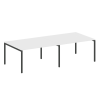 Metal System Quattro Переговорный стол (2 столешницы) на П-образном м/к 40БП.ПРГ-2.3 Белый/Металл Ан