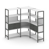 Shelf System Трехсекционный угловой стеллаж четырехярусный с ящиками SN.STMU-431 Белый/Антрацит/Мета