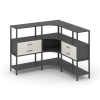 Shelf System Трехсекционный угловой стеллаж трехярусный с ящиками SN.STMU-331 Антрацит/Дуб Наварра/М