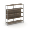 Shelf System Двухсекционный стеллаж четырехярусный SN.STM-421 Вяз Благородный/Металл Серый 1590*400*