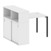 Metal System Quattro Стол письменный с шкафом-купе на П-образном м/к 40БП.РС-СШК-3.1 Т Белый/Металл
