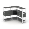 Shelf System Трехсекционный угловой стеллаж трехярусный с ящиками SN.STMU-331 Антрацит/Металл Белый