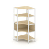 Shelf System Односекционный угловой стеллаж четырехярусный SN.STMU-411 Акация Лорка/Металл Белый 810