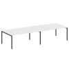 Metal System Quattro Переговорный стол (2 столешницы) на П-образном м/к 40БП.ПРГ-2.5 Белый/Металл Ан