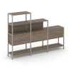 Shelf System Трехсекционный стеллаж четырех/трех/двухярусный с ящиками SN.STM-431 Вяз Благородный/Ме