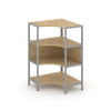 Shelf System Односекционный угловой стеллаж трехярусный SN.STMU-311 Тиквуд Светлый/Металл Серый 810*