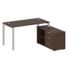 Metal System Рабочая станция с тумбой на П-образном м/к БП.РС-СТС-2.3 (R) Венге Цаво/Металл Серый 15