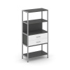 Shelf System Односекционный стеллаж четырехярусный с ящиками SN.STM-412 Антрацит/Белый/Металл Серый