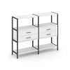 Shelf System Двухсекционный стеллаж трехярусный с ящиками SN.STM-322 Белый/Металл Антрацит 1590*400*