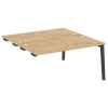 Onix Wood Стол-приставка двойной OW.D.SPR-4.8 Тиквуд Светлый/Дуб Темный/Металл Антрацит 1580*1635*75