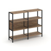 Shelf System Двухсекционный стеллаж трехярусный SN.STM-321 Дуб Табак/Металл Черный 1590*400*1246