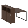 Metal System Quattro Рабочая станция с шкафом-купе на О-образном м/к 40БО.РС-СШК-2.1 Т Венге Цаво/Ме
