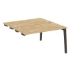 Onix Wood Стол-приставка двойной OW.D.SPR-3.7 Тиквуд Светлый/Дуб Темный/Металл Антрацит 1380*1475*75