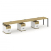 Concept Рабочая станция 3 места с 3 опорными тумбами CN.ORS-347 B Сандал Янтарный/Белый Бриллиант/Ме