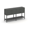 Shelf System Двухсекционный стеллаж двухярусный с ящиками SN.STM-222 Антрацит/Металл Антрацит 1590*4