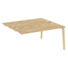 Onix Wood Стол-приставка двойной OW.D.SPR-4.7 Тиквуд Светлый/Дуб Светлый/Металл Белый 1580*1475*750
